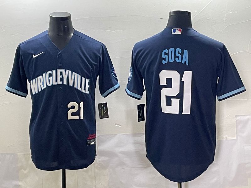 Men 2025 Chicago Cubs #21 Sosa Drak Blue City Edition Nike MLB Jersey style 2->chicago cubs->MLB Jersey
